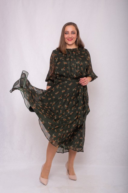 Платье 1241-1 темно-зеленый АСВ