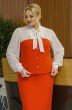 Костюм с юбкой 1477 красный + молочный в горошек ALANI