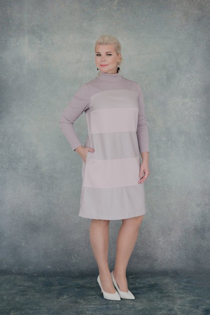 Платье 2454 серо-розовый  ASV