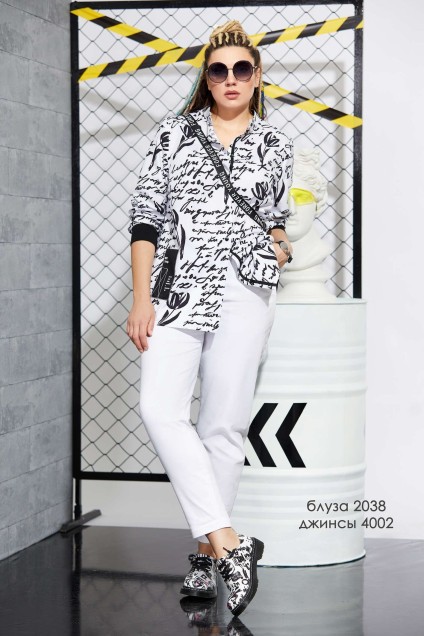 Блуза 2038 бело-черный AVE RARA