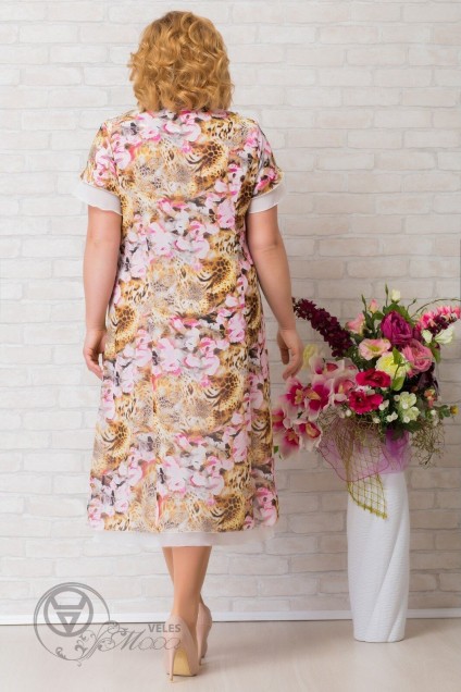 Платье 667 розовые орхидеи Aira-Style