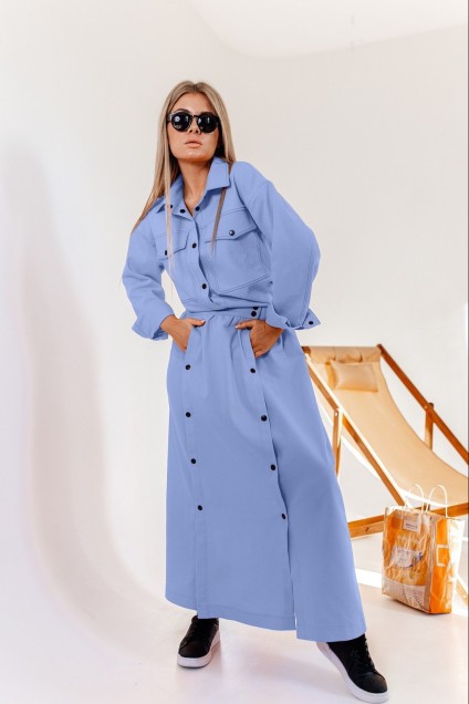 Костюм с юбкой 2017 нежно-голубой Ambera style