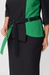 Костюм с юбкой 1151 черный + зеленый ANASTASIA MAK
