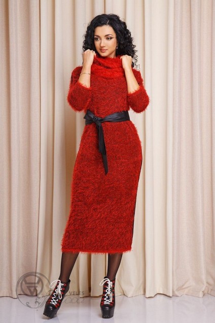 Платье 163 красный Anastasia