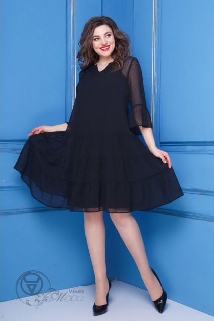 Платье 251 черный соты Anastasia