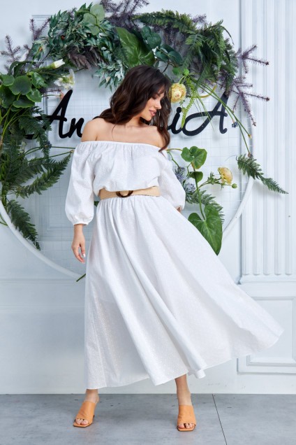 Платье 629 белый Anastasia