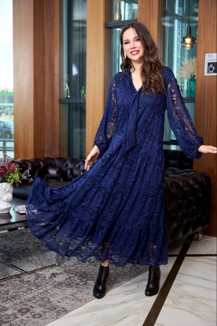Платье 713-1 темно-синий Anastasia