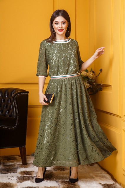 Платье 382 зеленый Anastasia