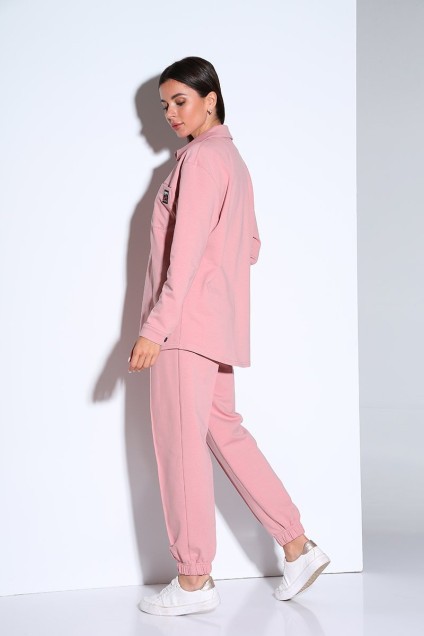 Костюм брючный 157 розовый Andrea Fashion