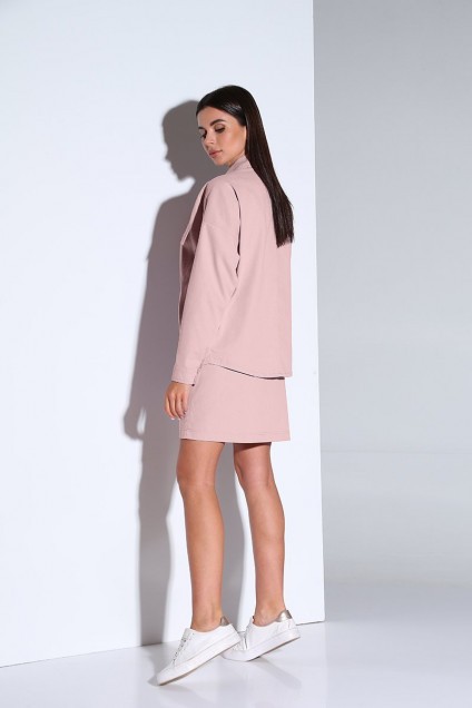Костюм с юбкой 159 розовый Andrea Fashion