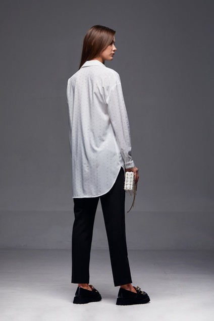 Рубашка 178 молочный + принт Andrea Fashion