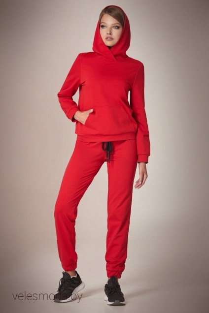Спортивный костюм  059 красный Andrea Fashion