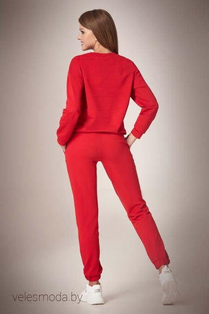 Спортивный костюм  061 красный Andrea Fashion