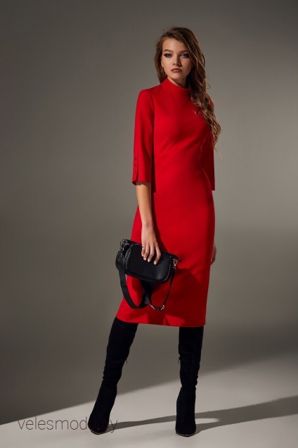 Платье 066 красный Andrea Fashion