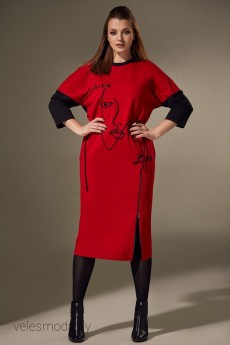 Платье 00309 красный+черный Andrea Style