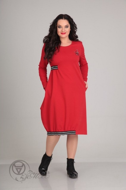 Платье 0044 красный Andrea Style