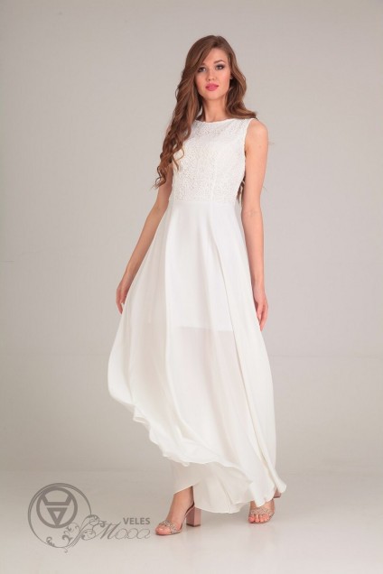 Платье 0075 белый Andrea Style