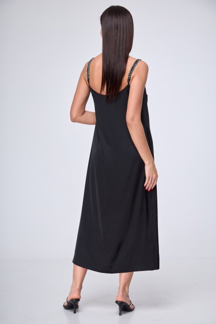 Платье 1180 черный + фуксия Anelli