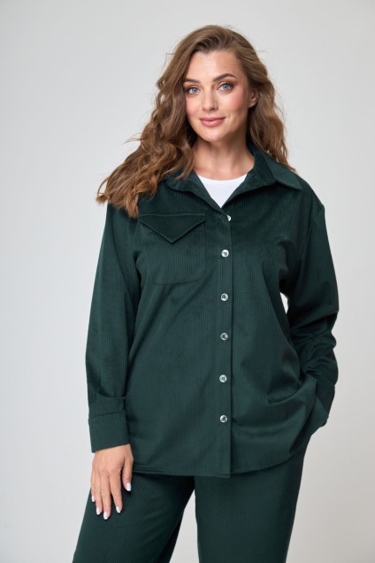 Рубашка 1240-1 бутылочно-зеленый Anelli