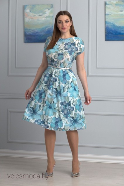 Платье 522 голубые цветы Anelli
