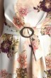 Платье 696 персик+цветы (с пряжкой) Anelli