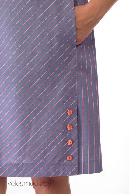 Платье 853 фиолетовый+полоска Anelli