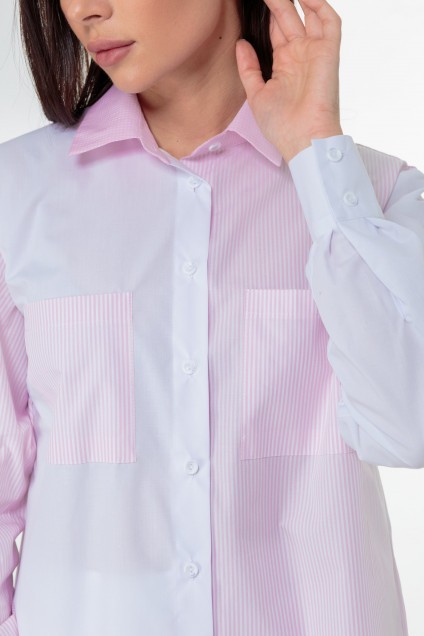 Блузка 893 бело-розовый Anelli