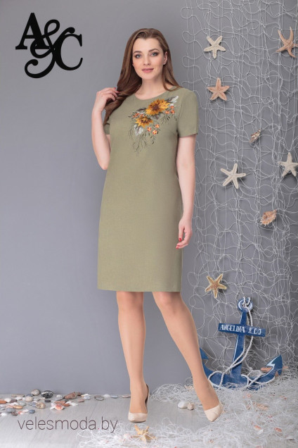 Платье 280-2 оливка Angelina&Company
