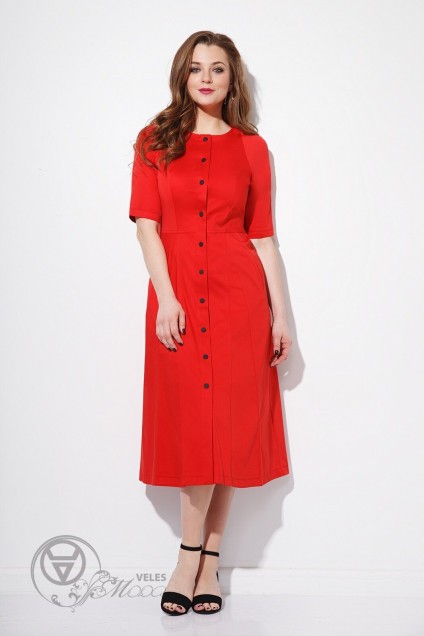 Платье 1101-1 красный Anna Majewska