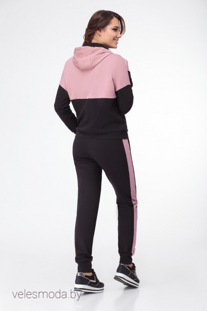 Спортивный костюм 456 черный+розовый Bonna Image