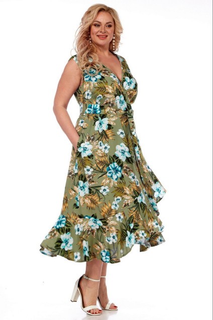 Платье 5024-2 оливковый Celentano lite
