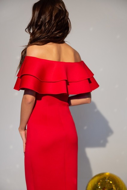 Платье 1746 красный Daloria