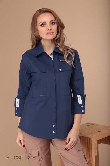 Рубашка 1830 темно-синий Danaida