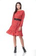 Платье 898 красный+леопард Deluiz N