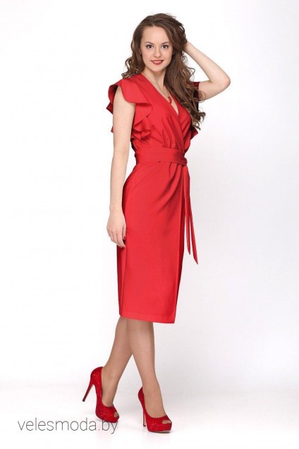 Платье 809 красный Deluiz N