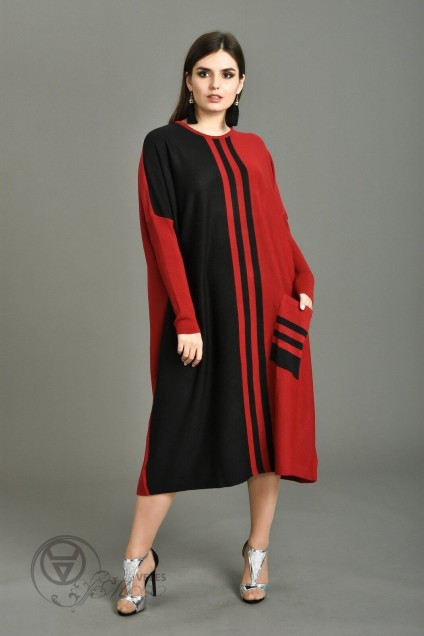 Платье 1002 красный+черный Diva