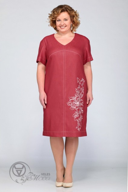 Платье 1376 красный Djerza
