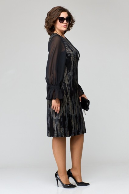 Платье 7051 черный с притном EVA GRANT