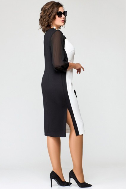Платье 7058 черно-белое EVA GRANT