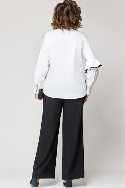 Блузка 7136-1 белый + черный EVA GRANT