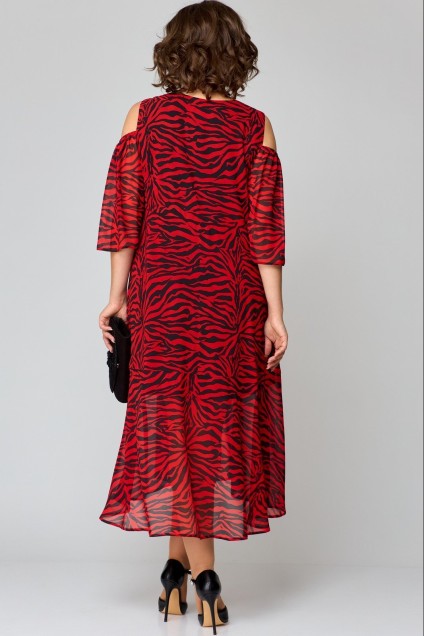 Платье 7234 красно-черный принт EVA GRANT