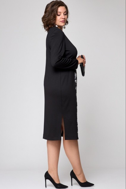 Платье 7268 черный + гусиная лапка EVA GRANT