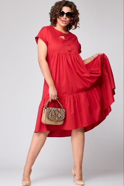 Платье 7327Х красный EVA GRANT