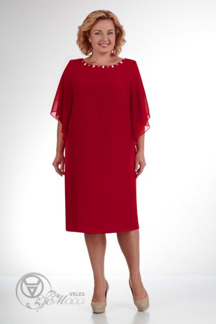 Платье 01-468 красный Elga