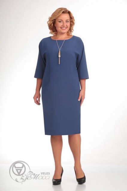 Платье 01-472 серо-голубой Elga