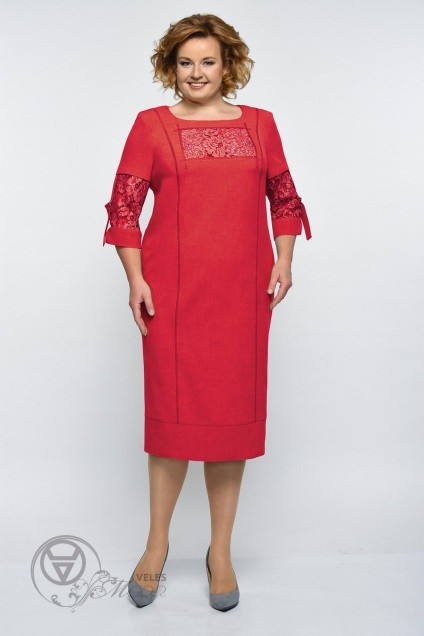 Платье 01-545 красный Elga
