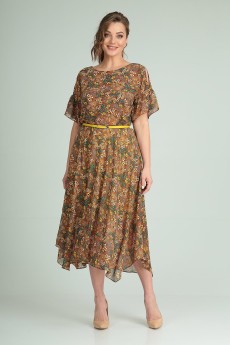 Платье 01-697 коричневый Elga