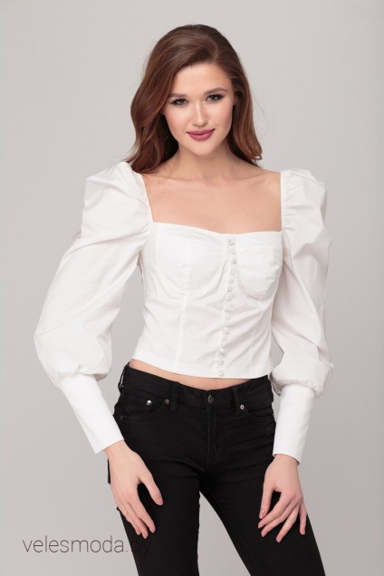 Блуза 5236 белый Elite Moda