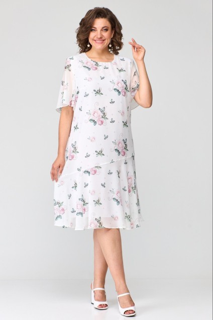 Платье 2219-1 мелкие розы Элль-стиль