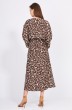Платье 2404 коричневый + рисунок беж EOLA
